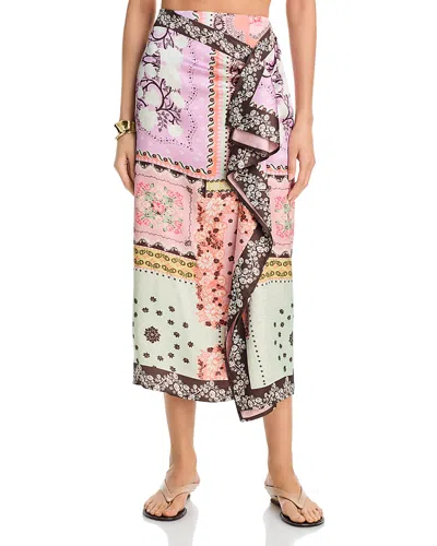 Aqua X Agua Bendita Ruffle Wrap Maxi Skirt - Exclusive In Multi
