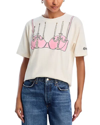 Aqua X Angelica Hicks Candelabra Graphic Tee - Exclusive In White