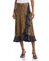 Aqua X Angelica Hicks Leopard Doesn't Change Its Spots Midi Skirt - Exclusive In Brown