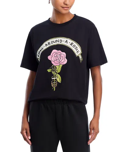 Aqua X Angelica Hicks Ring Around The Rosie Short Sleeve Tee - Exclusive In Black