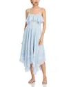 Aqua X Ava Phillippe Ema Floral Chiffon Maxi Dress - Exclusive In Blue