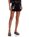Aqua X Ava Phillippe Embroidery Stud Shorts - Exclusive In Black