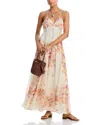 Aqua X Ava Phillippe Placed Floral Maxi Dress - Exclusive In Neutral