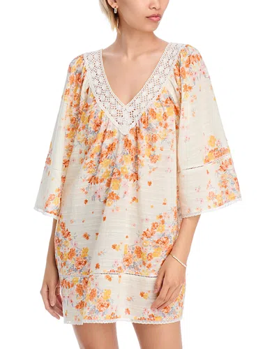 Aqua X Ava Phillippe Placed Floral Print Mini Dress - Exclusive In Multi
