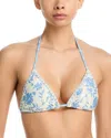 Aqua X Ava Phillippe Swim Triangle Bikini Top - Exclusive In Blue