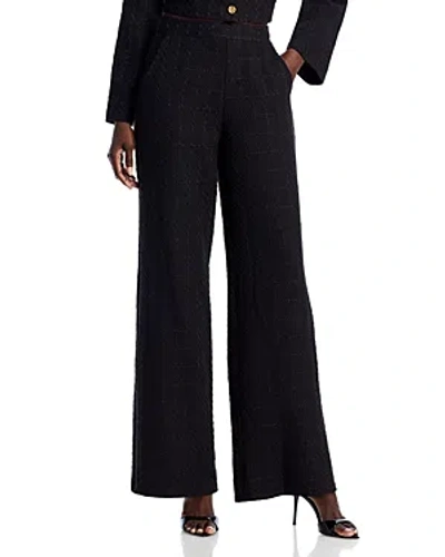 Aqua X Liat Baruch High Rise Tweed Trousers - 100% Exclusive In Black