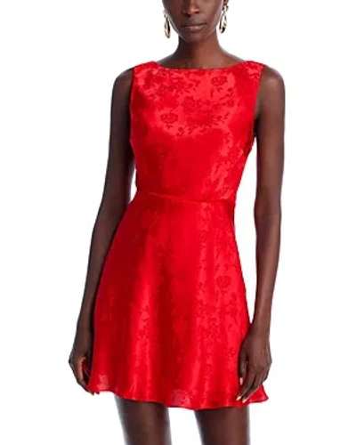 Aqua X Liat Baruch Silk Jacquard Mini Dress - 100% Exclusive In Red