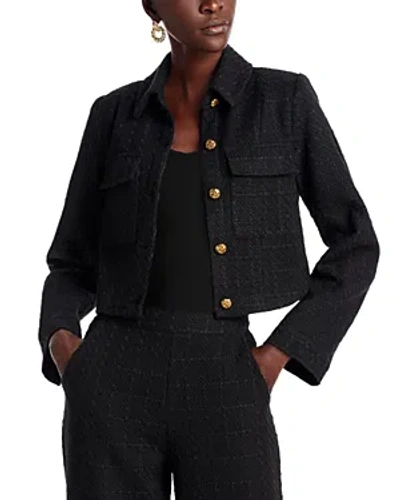 Aqua X Liat Baruch Tweed Cropped Jacket - 100% Exclusive In Black