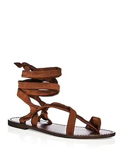 Aqua X Liat Baruch Women's Yasmin Ankle Tie Strappy Toe Ring Sandals - 100% Exclusive In Brown
