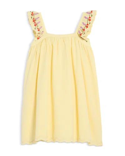 Aqua X Lisa Says Gah! Girls' Embroidered Strap Dress, Big Kid - Exclusive In Yellow