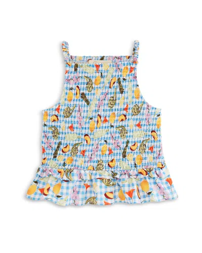 Aqua X Lisa Says Gah! Girls' Smocked Top, Big Kid - Exclusive In Multi