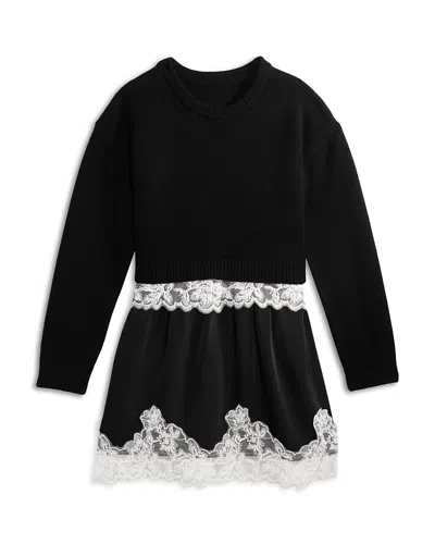 Aqua X Nicky Hilton Girls' Long Sleeved Dress, Little Kid, Big Kid - Exclusive In Black
