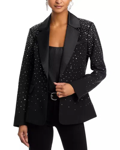 Aqua X Salvatore Rizza Crystal Blazer In Black/white