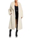 Aqua X Salvatore Rizza Long Faux Fur Coat - Exclusive In White