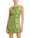 Aqua X Salvo Rizza Sequin Mini Dress - Exclusive In Green