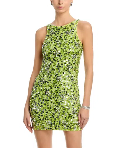 Aqua X Salvo Rizza Sequin Mini Dress - Exclusive In Green