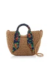 Aqua X The White Lotus Monkey Scarf Woven Basket Tote - Exclusive In Natural