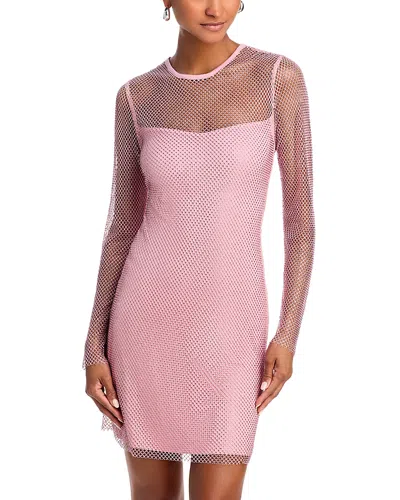 Aqua X Wicked Long Sleeve Crystal Dress - Exclusive In Pink