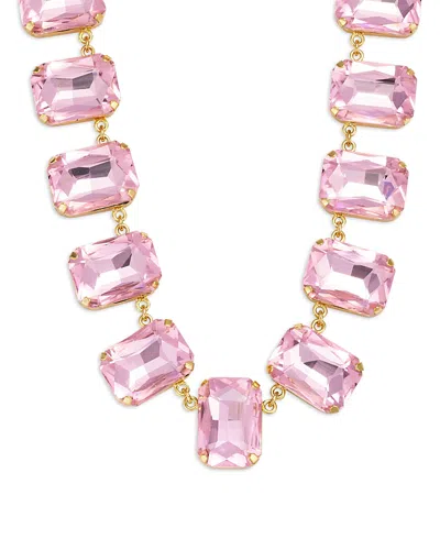 Aqua X Wicked Pink Stone Statement Necklace In 14k Gold Plated, 16-18 - Exclusive