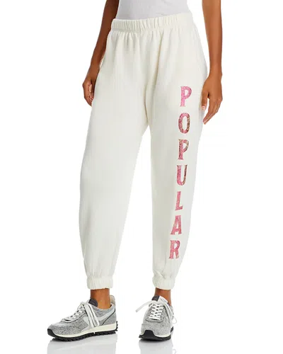 Aqua X Wicked Popular Sweatpants - Exclusive In White/hot Pink