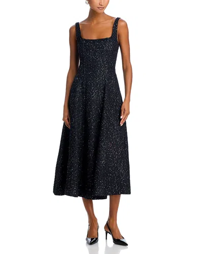 Aqua X Wicked Sequin Tweed Dress - Exclusive In Black