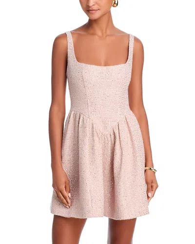 Aqua X Wicked Sequin Tweed Dress - Exclusive In Pink