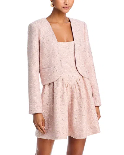 Aqua X Wicked Sequin Tweed Jacket - Exclusive In Pink