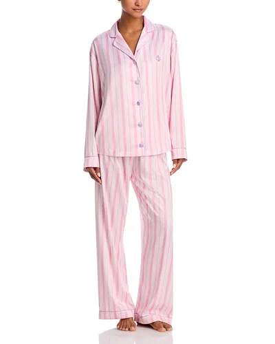 Aqua X Wicked Striped Long Sleeve Pajama Set - Exclusive In Pink