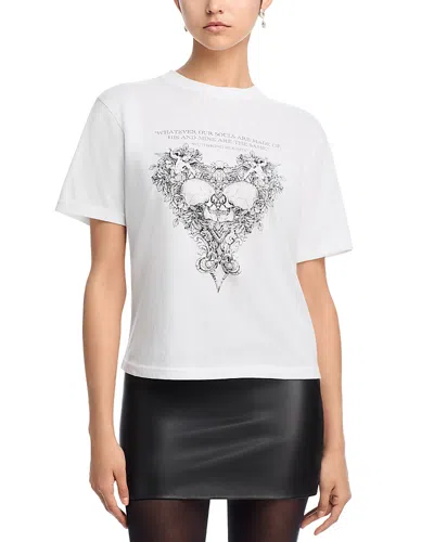 Aqua X Wuthering Heights Kissing Skull Tee - Exclusive In White
