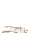 Aquaclara Woman Ballet Flats White Size 8 Leather