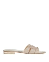Aquaclara Woman Sandals Platinum Size 7 Leather In Grey