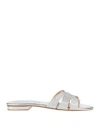 Aquaclara Woman Sandals Silver Size 8 Leather In Silver