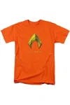 Aquaman Movie Aquaman Logo Short Sleeve Adult Tee / T-shirt In Orange
