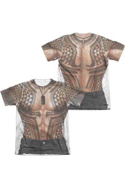 Aquaman Movie Aquaman Tattoos (front/back Print) Adult Poly/cotton Short Sleeve Tee / T-shirt In Grey