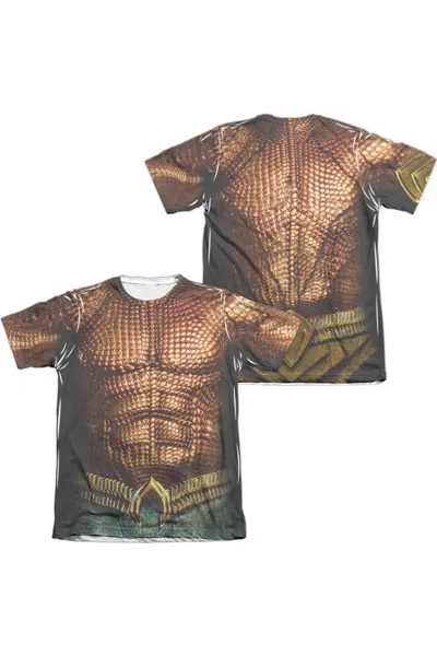 Aquaman Movie Aquaman Uniform (front/back Print) Adult Poly/cotton Short Sleeve Tee / T-shirt In Brown