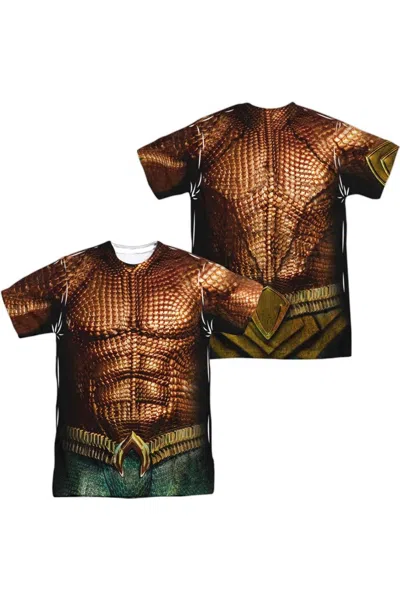 Aquaman Movie Aquaman Uniform (front/back Print) Short Sleeve Adult Poly Crew Tee / T-shirt In White
