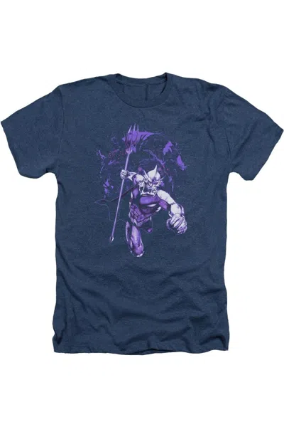 Aquaman Movie Evil Doers Adult Heather Tee / T-shirt In Blue