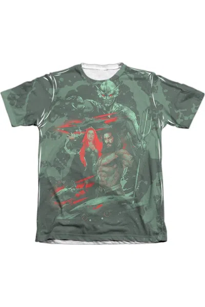Aquaman Movie Good And Evil Adult Poly/cotton Short Sleeve Tee / T-shirt In Green