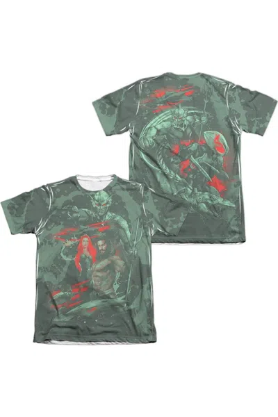 Aquaman Movie Good And Evil (front/back Print) Adult Poly/cotton Short Sleeve Tee / T-shirt In Green