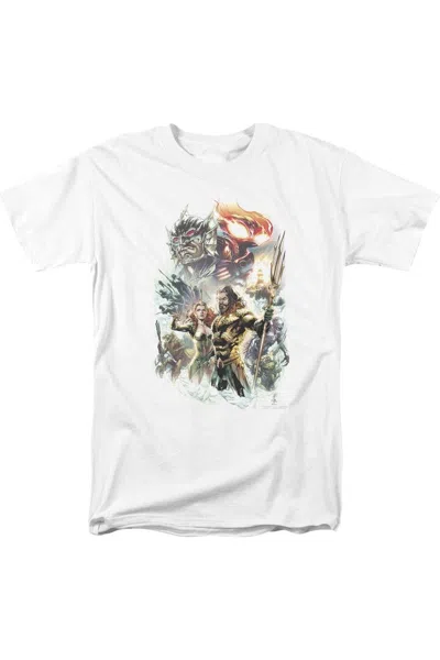 Aquaman Movie King Of Atlantis Short Sleeve Adult Tee / T-shirt In White