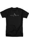 Aquaman Movie Logo Short Sleeve Adult Tall Tee / T-shirt In Black