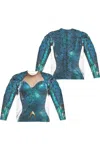 Aquaman Movie Mera Uniform (front/back Print) Long Sleeve Adult Poly Crew Tee / T-shirt In White