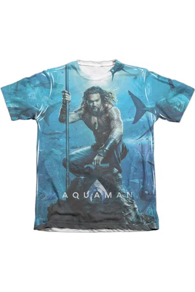 Aquaman Movie Poster Adult Poly/cotton Short Sleeve Tee / T-shirt In Blue