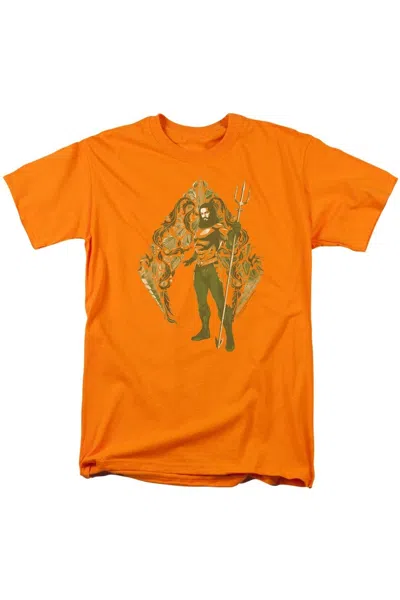 Aquaman Movie Shells Short Sleeve Adult Tee / T-shirt In Orange