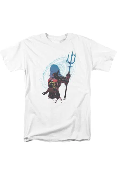 Aquaman Movie Silhouette Short Sleeve Adult Tee / T-shirt In White