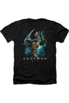 Aquaman Movie Trident Adult Heather Tee / T-shirt In Black