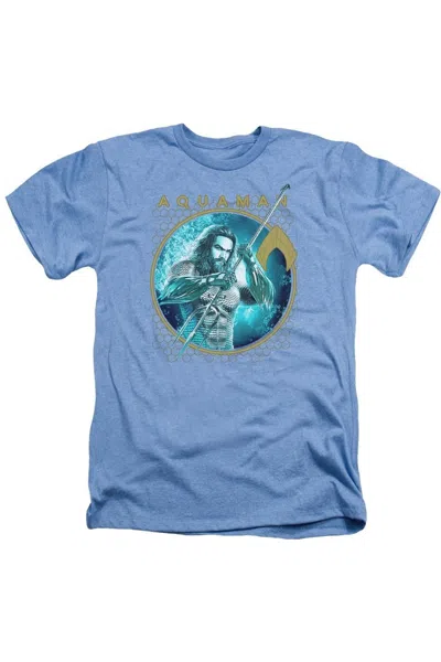 Aquaman Movie Trident Of Neptune Adult Heather Tee / T-shirt In Blue