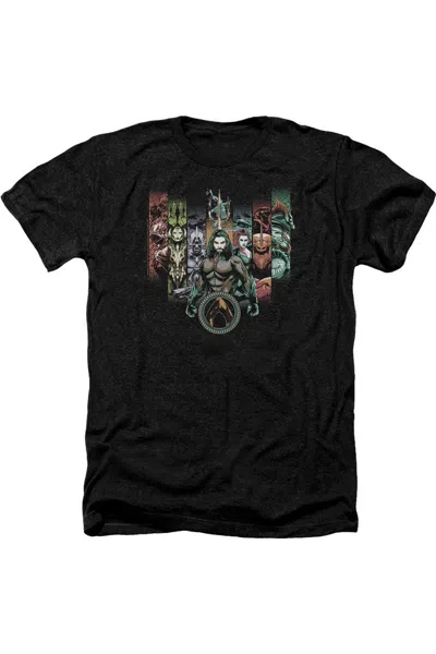 Aquaman Movie Unite The Kingdoms Adult Heather Tee / T-shirt In Black