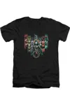 Aquaman Movie Unite The Kingdoms Short Sleeve Adult V Neck Premium Cotton Tee / T-shirt In Black