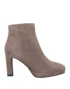 Aquarelle Woman Ankle Boots Grey Size 9 Leather In Brown
